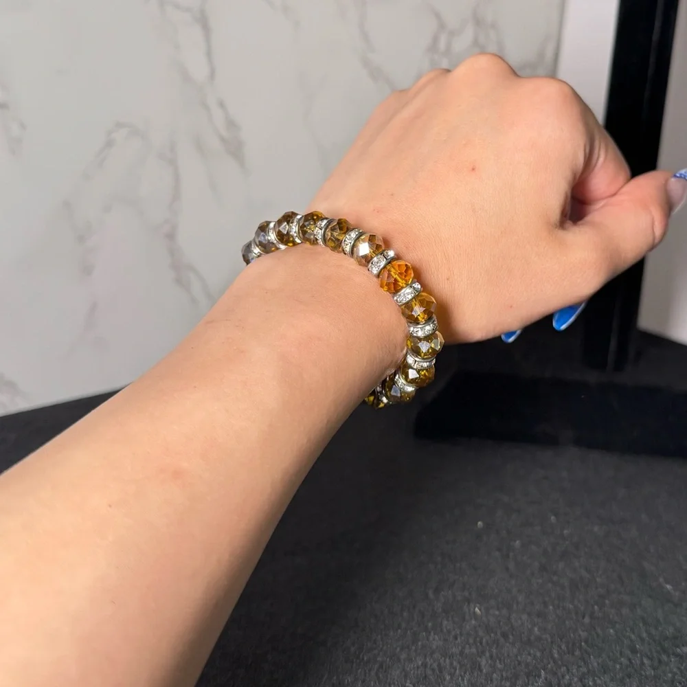 Chic Gold and Silver Crystal Bracelet